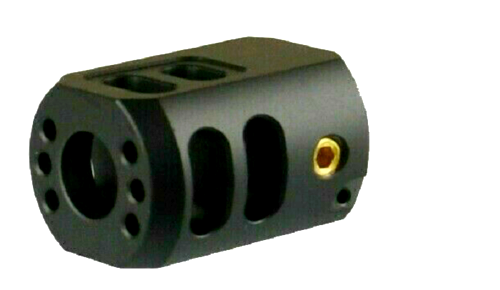 Ported 1/2x28 TPI Muzzle Brake Compensator Threaded Aluminum Black For 9mm Glock