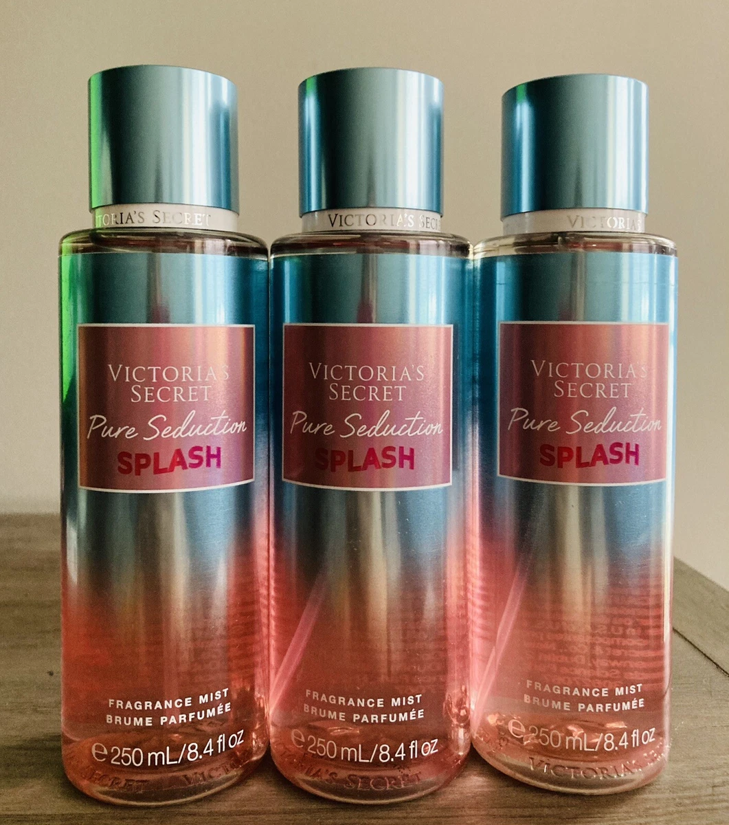 SET OF 3 VICTORIA S SECRET PURE SEDUCTION SPLASH FRAGRANCE BODY MIST 8.4 FL OZ