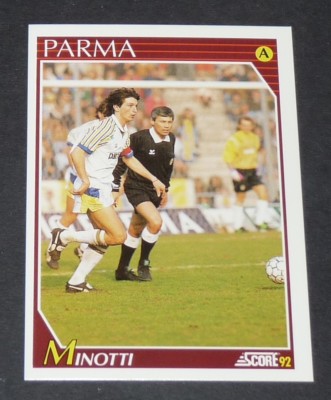 201 LORENZO MINOTTI PARMA FOOTBALL CARD 92 1991-1992 FOOTBALL ITALY SERIES A