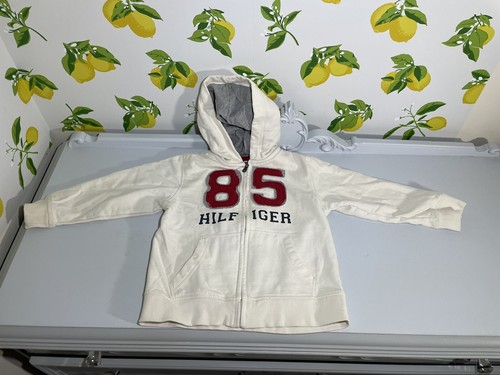 Tommy Hilfiger Sweater Boy Large Beige Full Zip Hoodie Sweatshirt Youth Sz M (5) - Picture 2 of 5