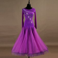 Latin Ballroom Dance Dress Modern Salsa Waltz Standard Long Dress F323 4 Colors