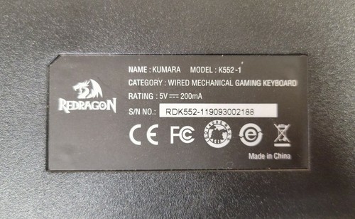 REDDRAGON Kumara K552-1 Wired Mechanical Gaming Keyboard Red Backlight 5K USB - Picture 3 of 3