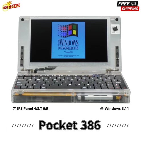 Pocket386 Retro Computer 386sx CPU DOS Computer Hand386 Upgrade Windows 3.11 - 第 1/6 張圖片