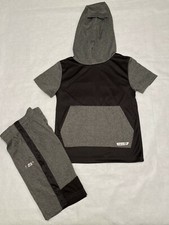Boys Short Sleeve Hoodie Shorts 2-Piece Active Set: S 4