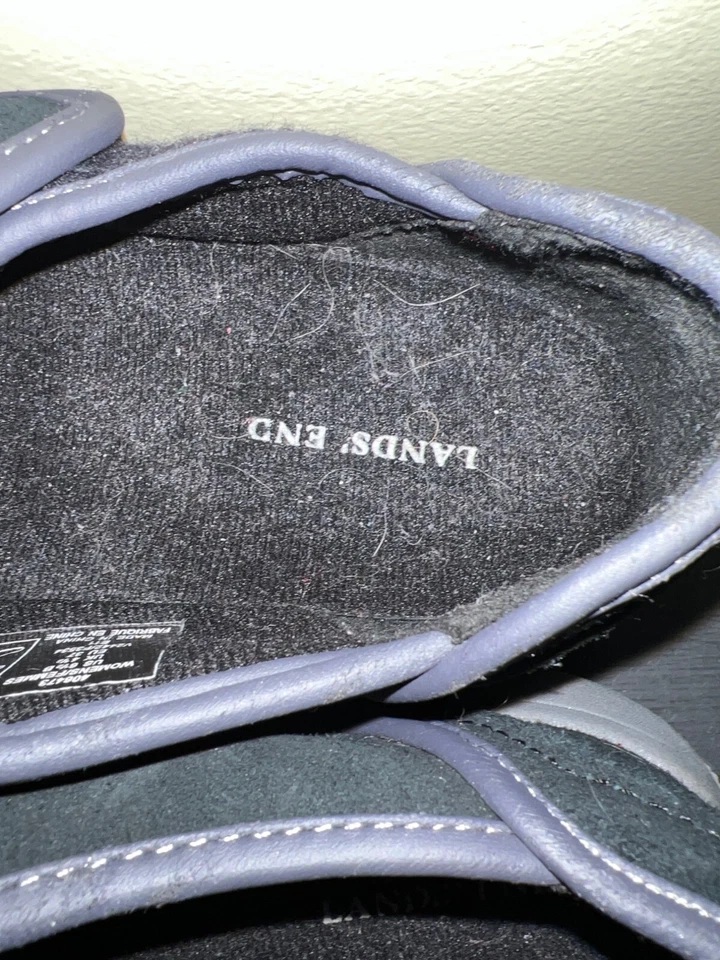 Zapatos sin cordones de fieltro negro y gris Lands End para mujer con acento de hebilla talla 6,5B EU Foto 2 de 4