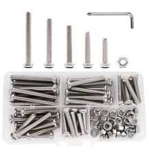 80 Pieces M5 Round Pan Head Phillips Machine Screws And Hex Nuts Assortment Kit 