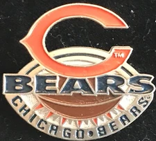 Chicago Bears Football Shaped Logo Pin Imprinted Products 1996 Rare 