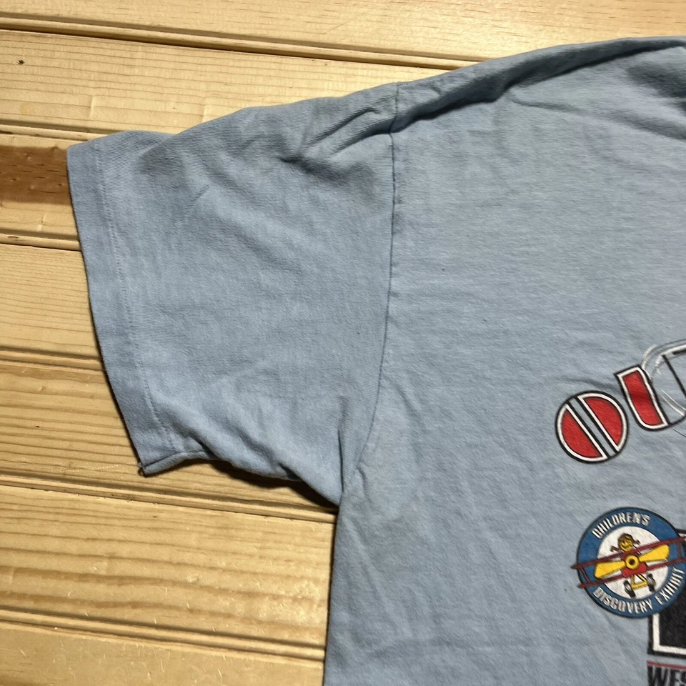 Vintage Out Of The Blue Aviation Children’s Discovery Exhibit Plane Shirt Size L - Image 2 of 4