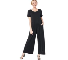 LOGO Lounge Lori Goldstein Dressy Weekend Dinner Party Jumpsuit Small Size Black