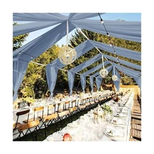 6 Panels Dusty Blue Wedding Ceiling Drapes 5ftx20ft Ceiling Drapes Chiffon Fa...
