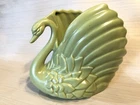Haeger Swan Pottery Matte Green Sculpture Ceramic Vintage Decor Vase  6" Tall