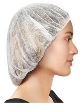 21" Disposable Bouffant Cap / Hair Net Polypropylene Head Cover White 1000 Case