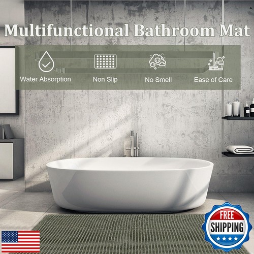Anibedding Waffle Bathroom Rugs,Quick Dry Soft Super Absorbent Bath Mats,Non - Picture 3 of 5