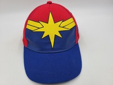 Youth Captain Marvel Comics Adjustable Hat Cap Child Kids Boys Girls Red Blue