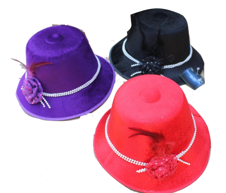 Бархатная шапка-флиппер костюм для взрослых с блестками роза и искусственный жемчуг - Изображение 2 из 4