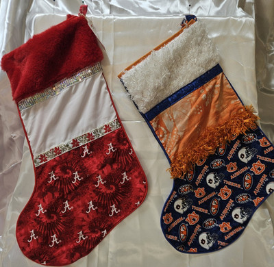 Large Multicolor Christmas Stockings Grinch Santa Claus College Team Designs