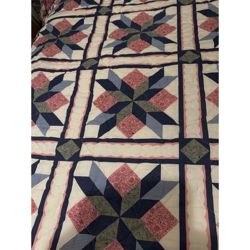 Vintage Queen Size Pinwheel Star Quilt Bettwäsche Decke - Bild 6 von 8