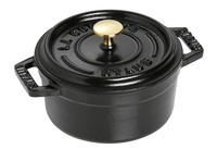 Staub Mini Cocotte BräTer 10Cm Rund Schwarz Gusseisen Emailliert Induktion