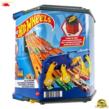 Hot Wheels Roll Out Raceway 5-Lane Track Set with Car Storage & Racing Fun