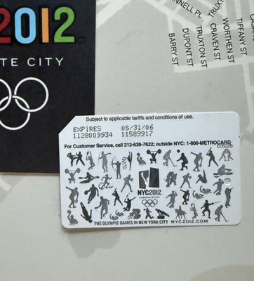 #ad NYCT MTA MetroCard NYC 2012 Olympics Candidate $4.75
