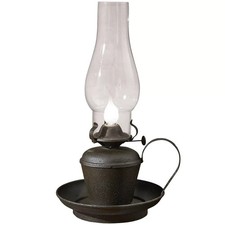Electrified Oil Lamp accent Light in black metal