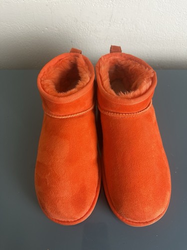 UGG CLASSIC ULTRA MINI WOMEN BOOTS SUEDE - Orange Soda - US size 9.5 Ex Cond! - Picture 6 of 12