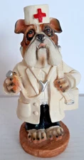 Robert Harrop? bulldog doctor Red Cross medical physician figurine 5" tall