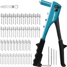 Libraton 80 Pieces Manual Riveter Rivet Pliers Interchangeable Set with Rivets