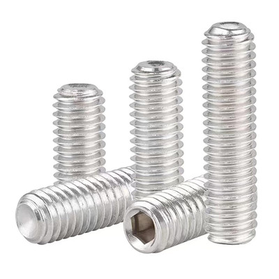 M6-1 X 4Mm Hex Socket Set Grub Screws Headless Cup Point Flat Point Grub Bolt