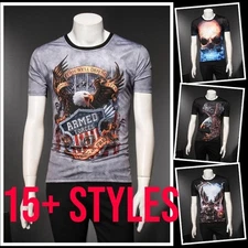 New Men 3D Graphic Print T-Shirt Trendy Streetwear Casual Top Summer Fashion Tee