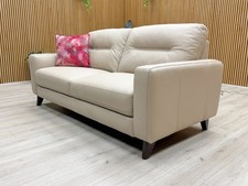 Furniture Village World of Leather 'Jules' 3 Seater Sofa Pebble Modern RRP £1300