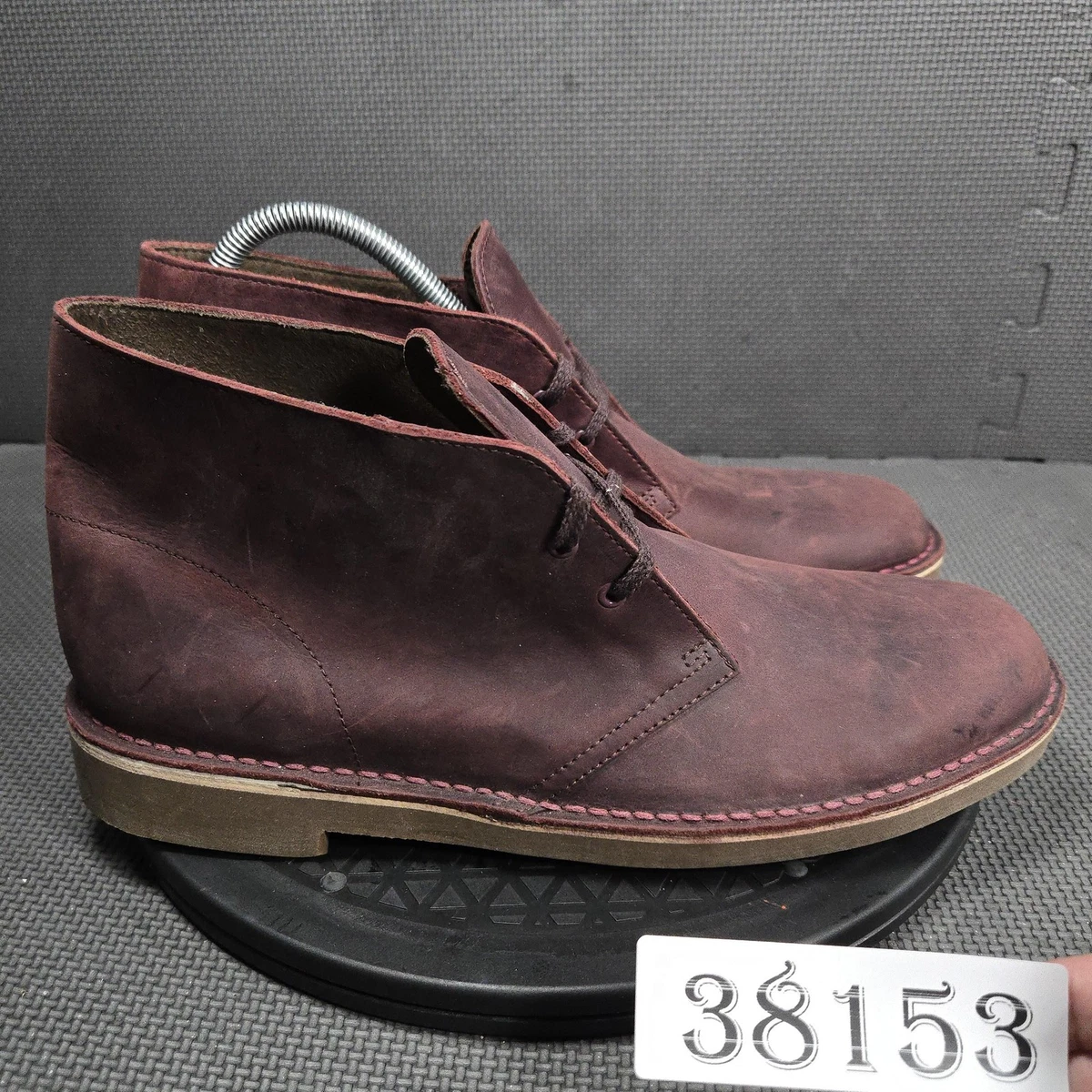 Clarks Desert Lace up Chukka Boots Mens Bergundy Leather Mens Size 10 Minimalist Men Suede Chukka Boots - Etsy main image 4