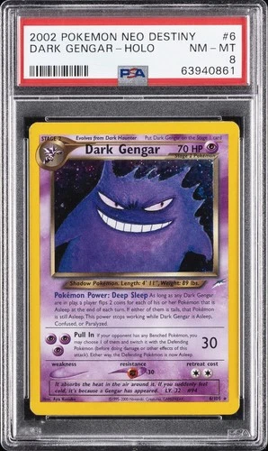 2002 POKEMON NEO DESTINY #6 DARK GENGAR-HOLO PSA 8