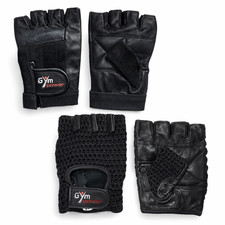 Guanti Palestra Pelle Bodybuilding Fitness Sollevamento Pesi Guantini Gym Power