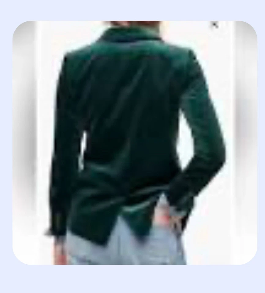 Blazer J Crew Parke Terciopelo Verde Bosque J8979 Mujer’s Talla 0 NAVIDAD Foto 2 de 4