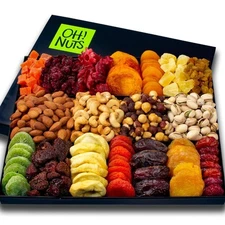 Oh! Nuts Dried Fruit and Nut Gift Basket - XL 18 Variety Gourmet Assorted