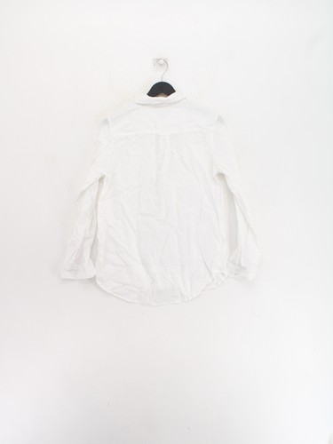 Joules Women's Shirt UK 8 White 100% Linen Long Sleeve Collared Basic - Picture 2 of 5