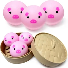 ZTATU Mini Pig Dumpling Squishy Fidget Toys (3 Pack) Sensory Stress for... 