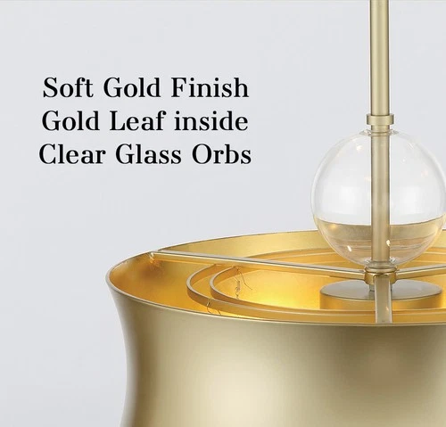 Minka Lavery 5195 Verdi Square 3 Light 14"W Convertible Pendant / - Soft Gold / - Picture 9 of 10