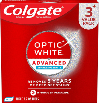 Optic White Advanced Hydrogen Peroxide Toothpaste, 3 Pack, 3.2 oz