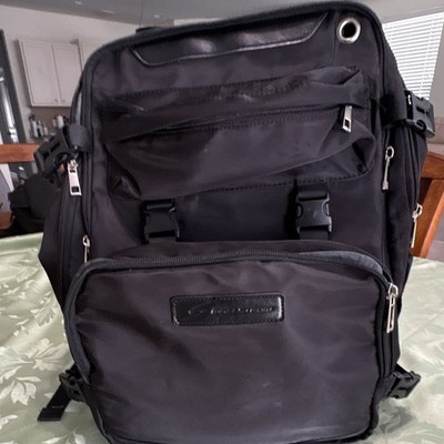 Black Nylon Backpack Zip, Padded Back & Adjustable Straps