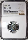 NGC MS-64 BN 1904 Indian Head Cent, Razor-Sharp & Beautifully Toned!