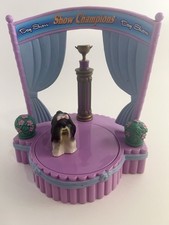 Rare Vintage Empire Toys Rotating Dog Show Stage With Dog And Trophy