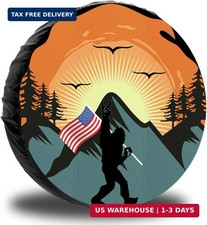 Spare Tire Cover for RV Trailer,Waterproof Leather American Flag Spare Tire Cove