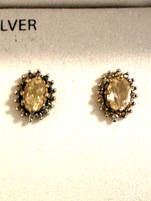 Macys Fine Jewelry Citrin Ohrringe 28 kt Gold über Sterling