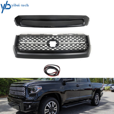 Glossy Black Front Grille&Hood Bulge Molding For Toyota Tundra 2014-20 Plastic