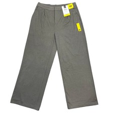 Member's Mark Wide Leg Trouser Medium Gray Soft Knit Pleated Career Workwear NWT