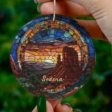 Sedona Night Sky Ornament Arizona Trip Souvenir Gift Ceramic Christmas Bauble