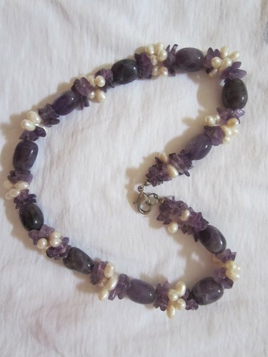 Collana vintage ametista e perle - Foto 3 di 5