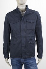 SAHARIANA MARKUP IN COTONE SFODERATO 4 TASCHE CHIUSURA ZIP BLU NAVY
